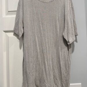 Forever 21 Striped Oversized T-Shirt Dress | Womens Large Neutral Stripe